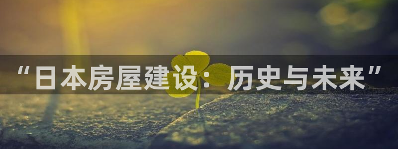 先锋娱乐快讯：“日本房屋建设：历史与未来”